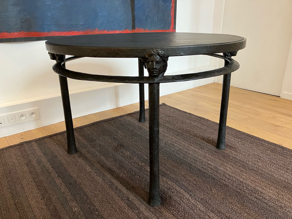 table sculpteur philippe anthonioz bronze ardoise galerie dutko paris slate tray maison louis marie vincent ateliers workshops sarthe villaines sous malicorne la fleche paris sable angers le mans pays de la loire