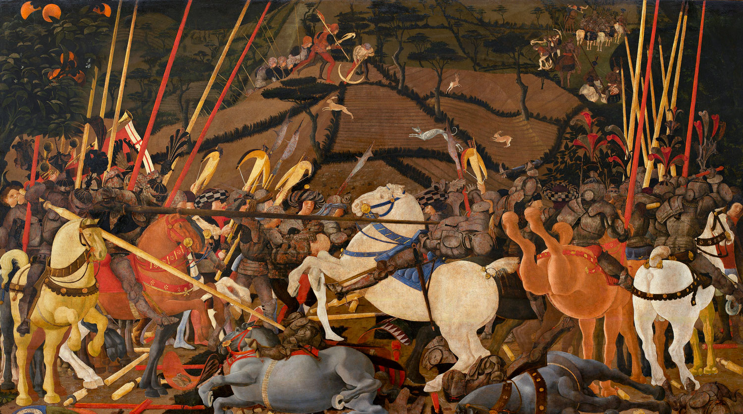 paolo uccello san romano florence renaissance chevaux bouclier blason lance sienne