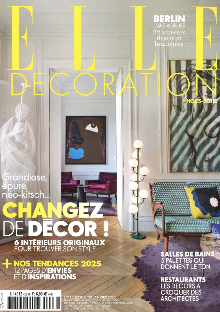 elle decoration janvier 2025 presse maison louis marie vincent piano jacques garcia nuages carton pierre clouds interior design decoration