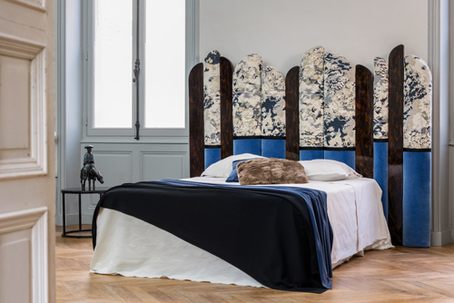 tete de lit orgue headboard ziricote hotel de luxe gld conception maison louis marie vincent pays de la loire ebenisterie d'art cabinetmaking luxury hotels bespoke furniture serie mass production metaphores tissus fabric