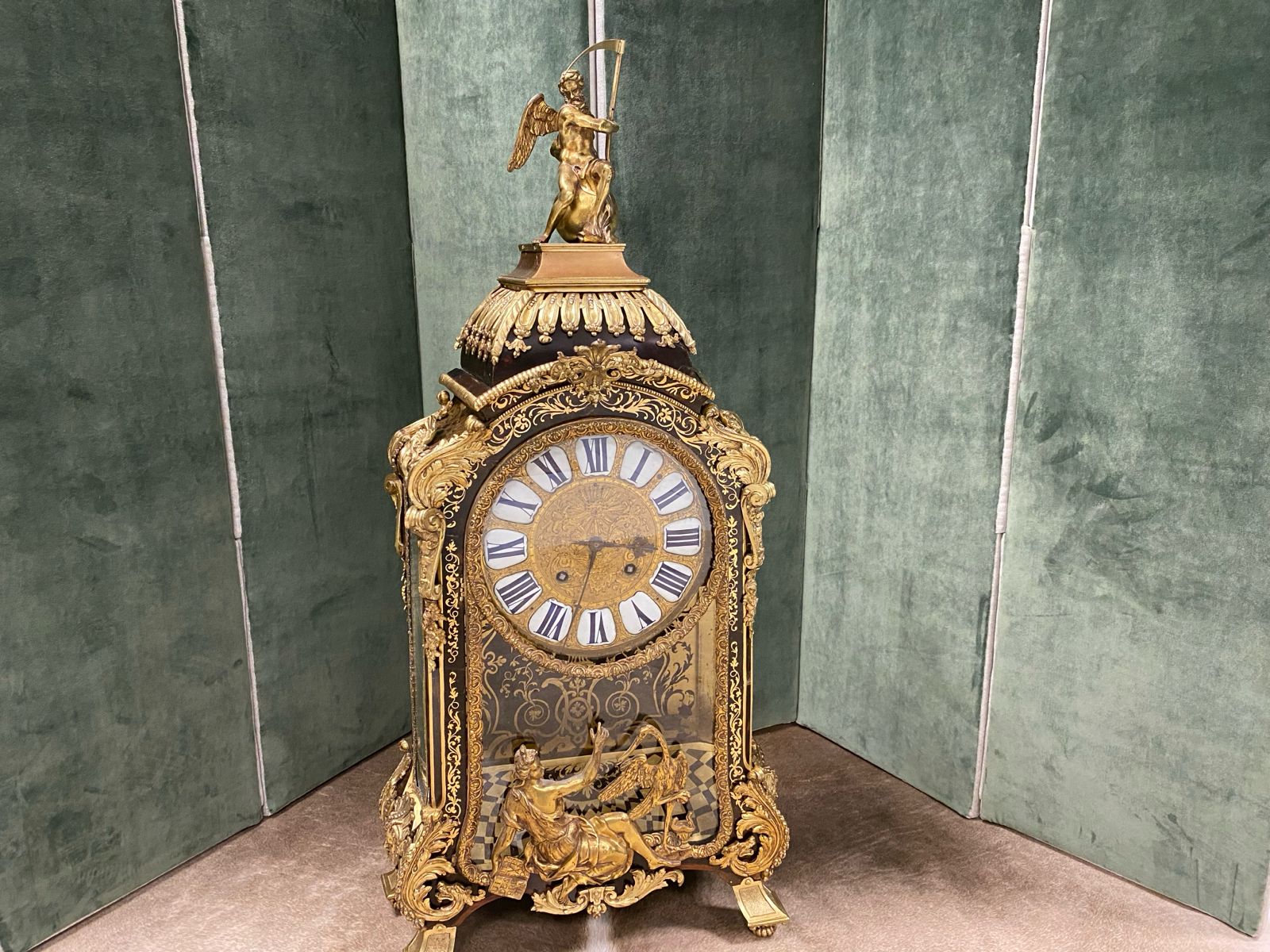 restauration restoration cartel boulle louis 14 XIV roi soleil versailles marqueterie laiton ecaille patrimoine français antique furniture marquetry meuble ancien maison louis marie vincent pays de la loire museum quality