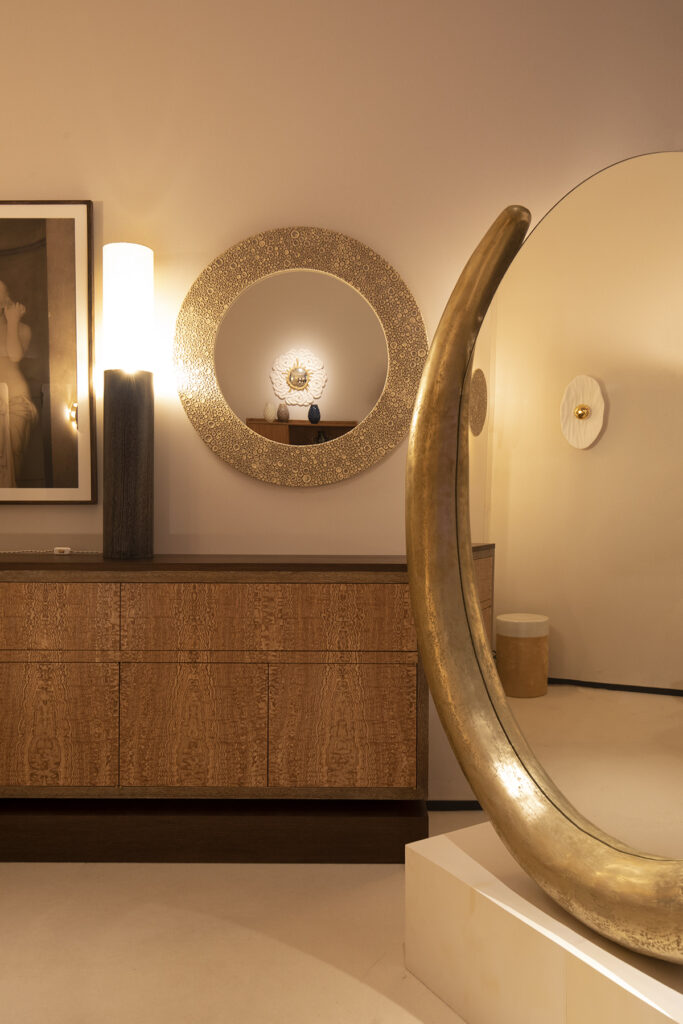 miroir minos jeremy pradier jeauneau londres pad paris design week carton pierre laiton parchemin
